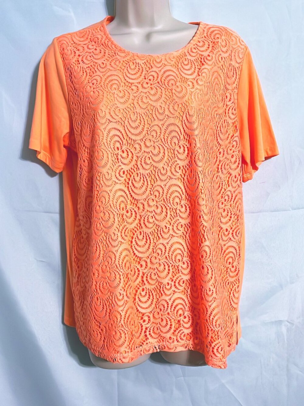 Davina Cute Coral Lace Top Size M